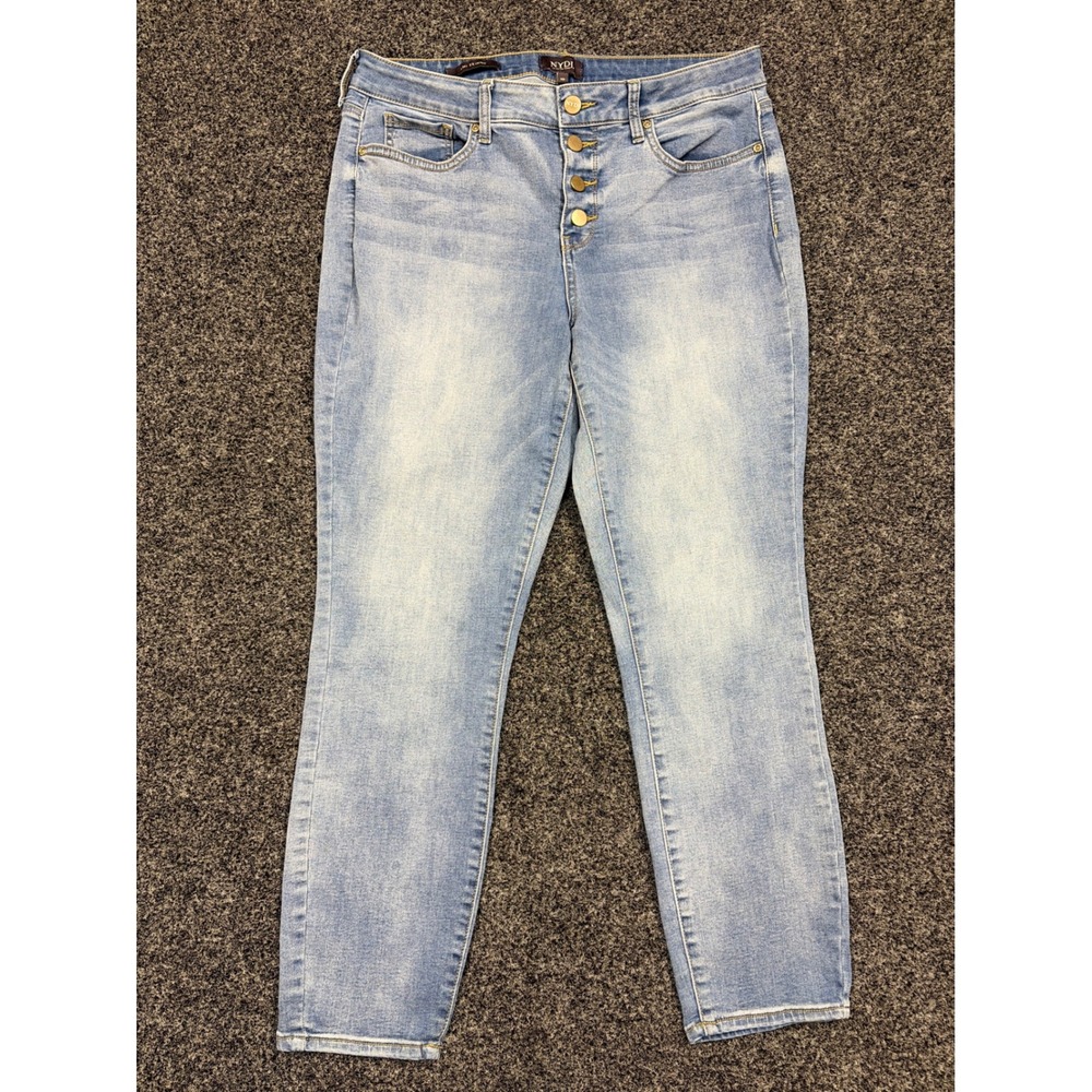 NYDJ Jeans Womens 10 Blue Ami Skinny Lift Tuck Button Fly High Rise Denim Pants